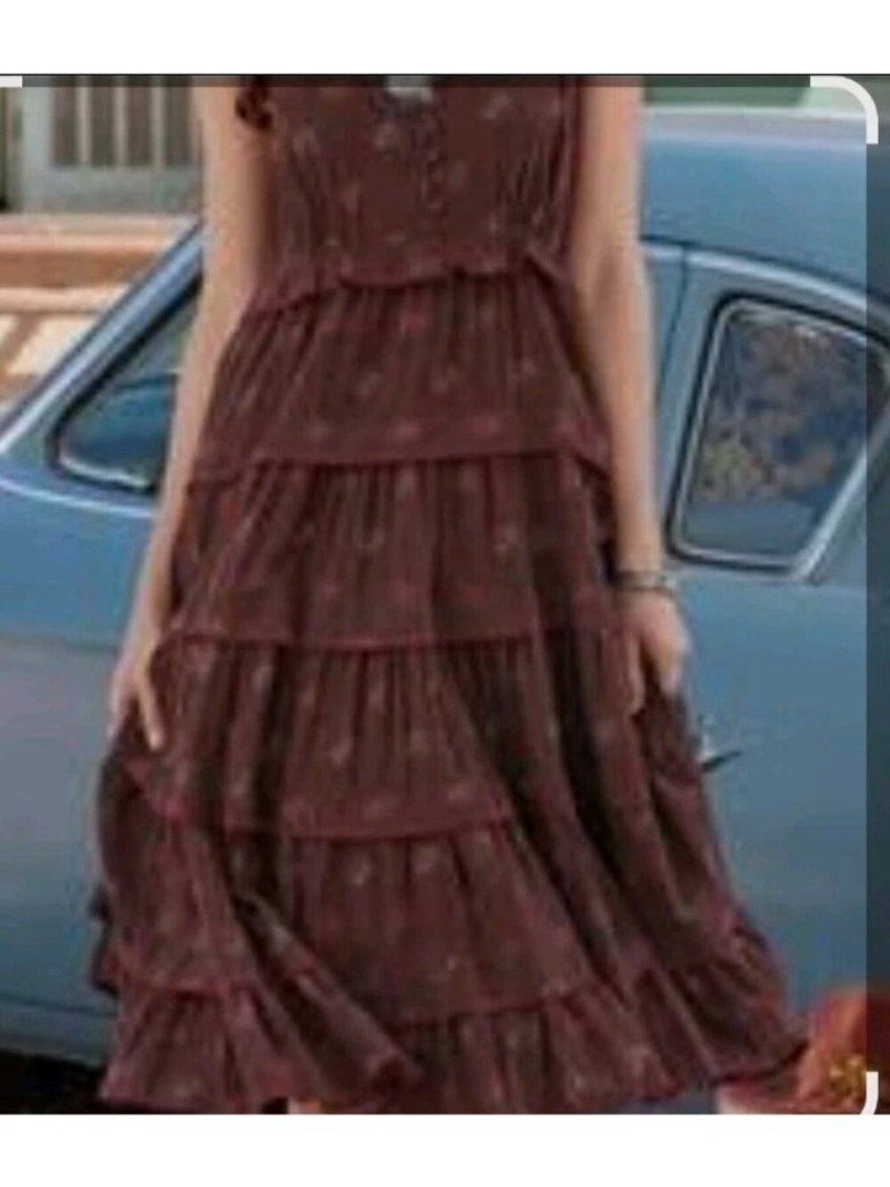 SUNDANCE Londyn Tiered Ruffle Maxi Dress in Jade Floral Size M Romantic Feminine
